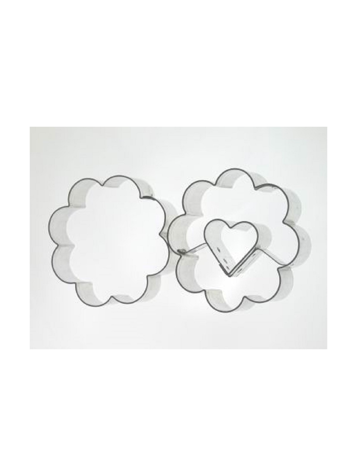 Set of cookie cutters - large flower + heart