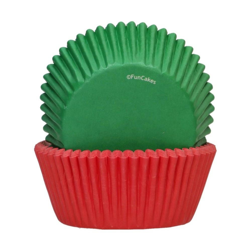 FunCakes  Baking Cups - rot / grün- 48 Stück