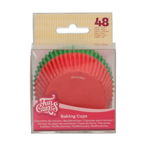 FunCakes  Baking Cups - rot / grün- 48 Stück