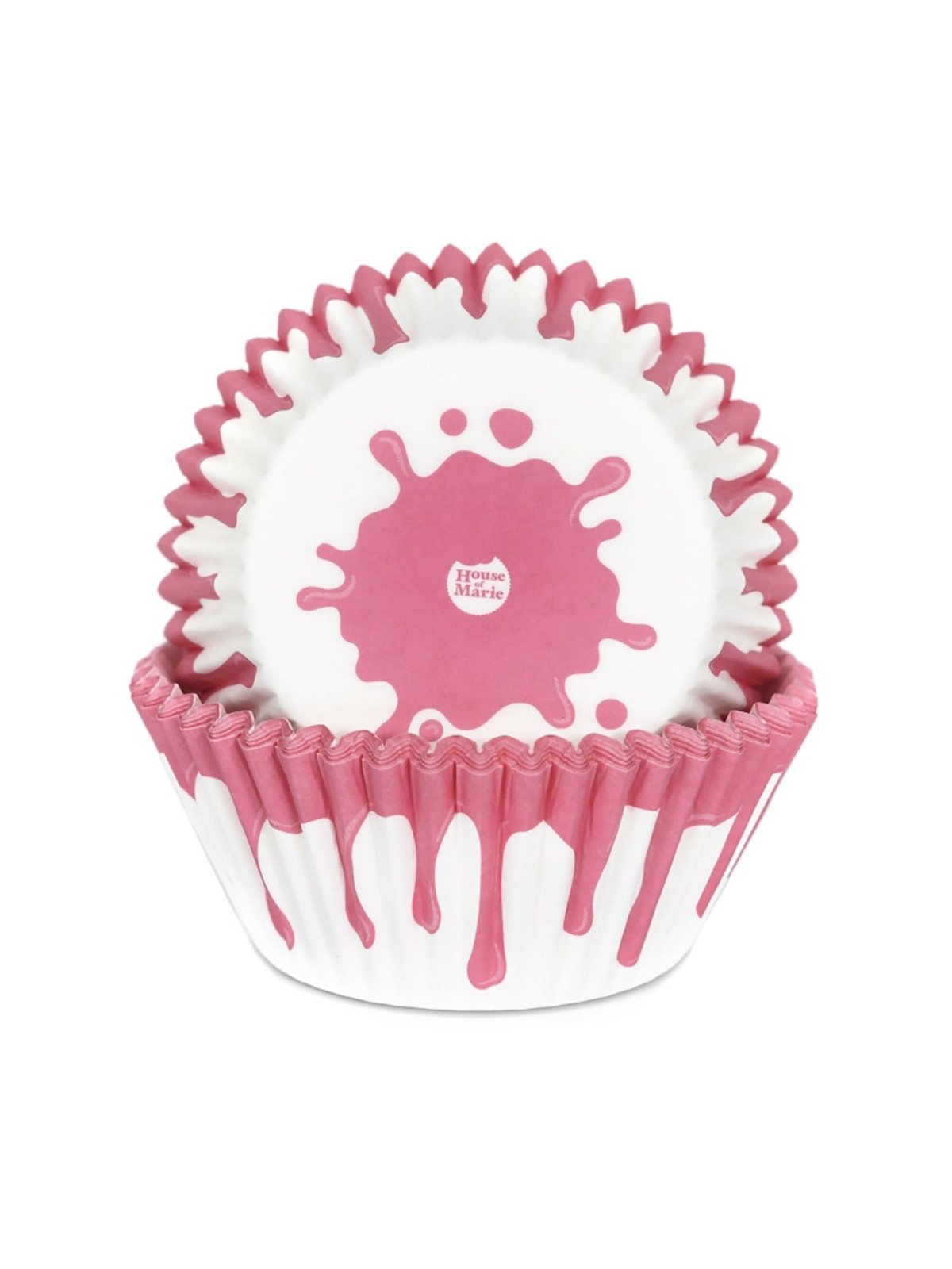 House of Marie mini Baking Cups - drip pink 50pcs