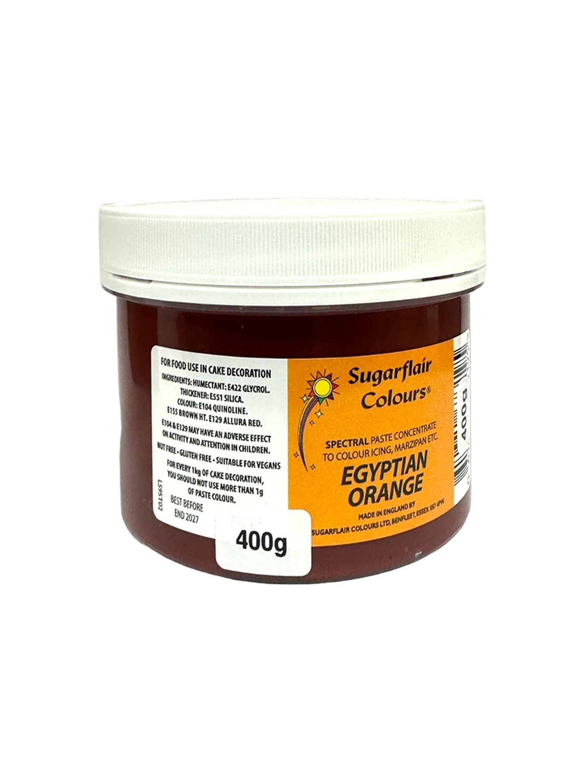 Sugarflair paste colour - gel Egyptian Orange XXL - orange - 400g