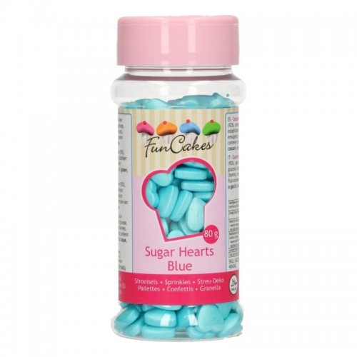 RABATT: FunCakes Zuckerherzen - blau - 80g