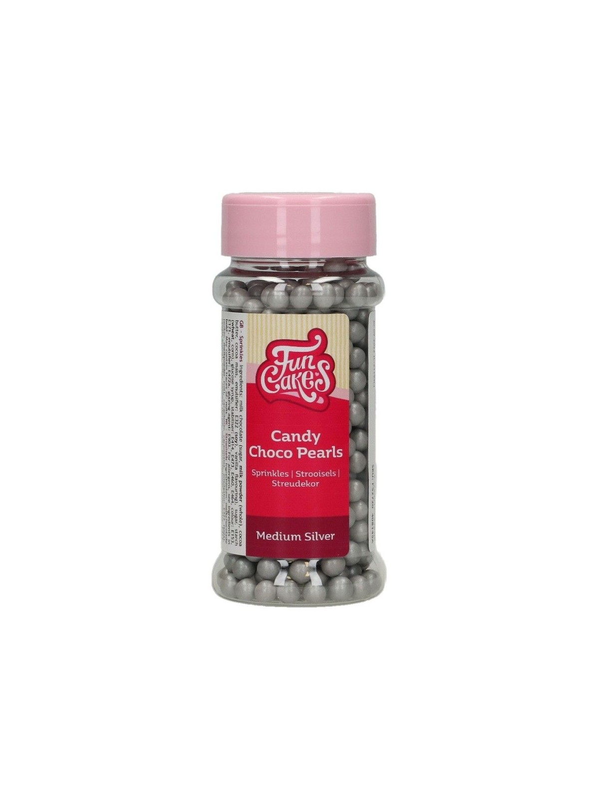 RABATT: FunCakes Candy Choco Pearls Medium - Silber - 80g