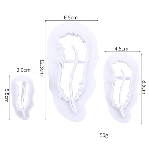 Fondantausstecher - Federn 3 Stk