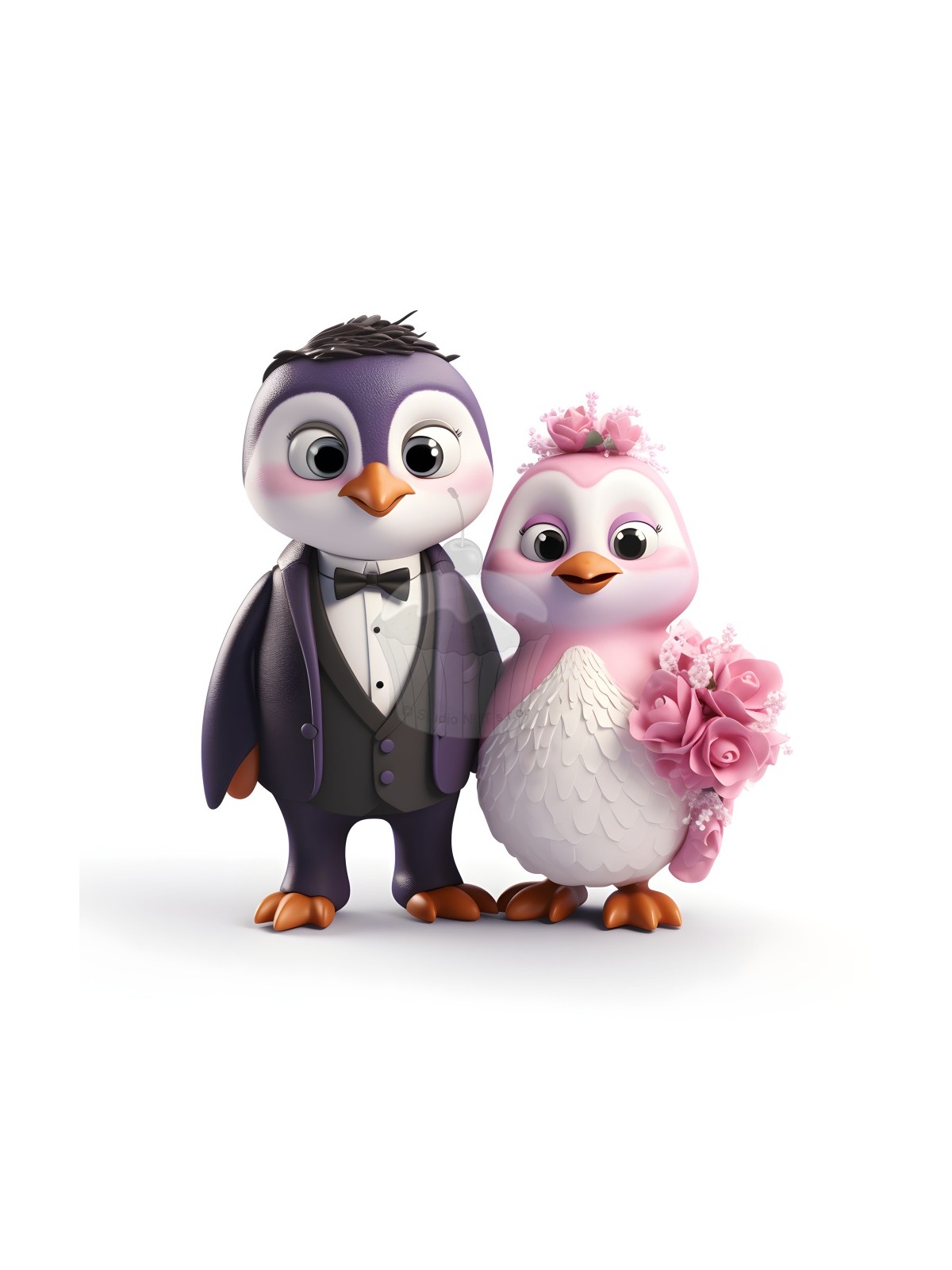 Esspapier "Hochzeitspinguine" - A4