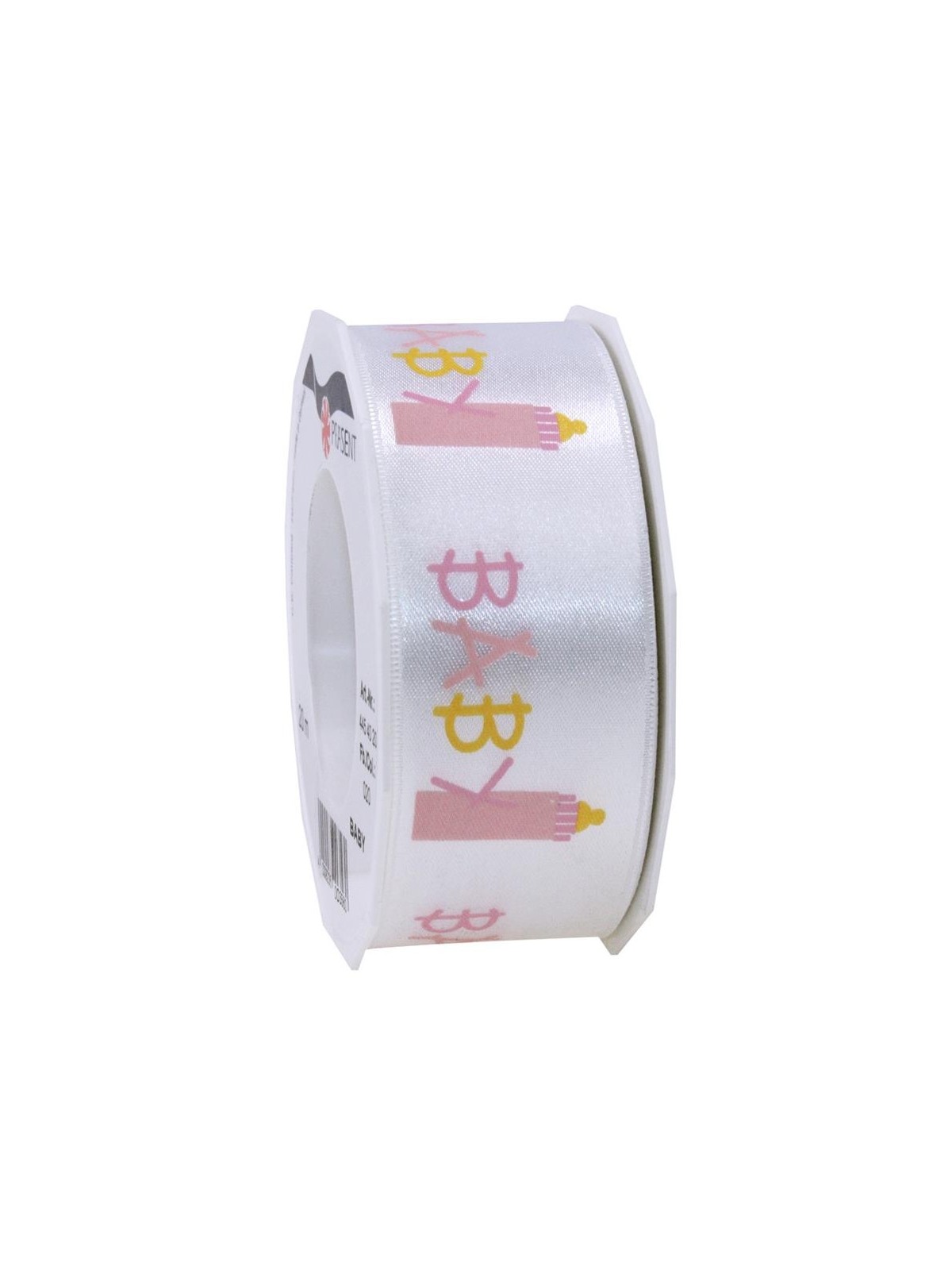 Atlas double-faced ribbon - white - BABY - 2m/40mm