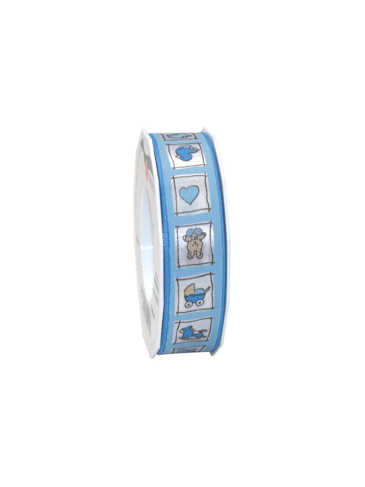 Satin ribbon - baby blue - children's world - 3m/ 25mm