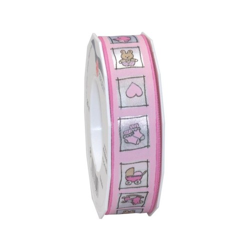 Satinband - babyrosa - Kinderwelt - 3m/ 25mm