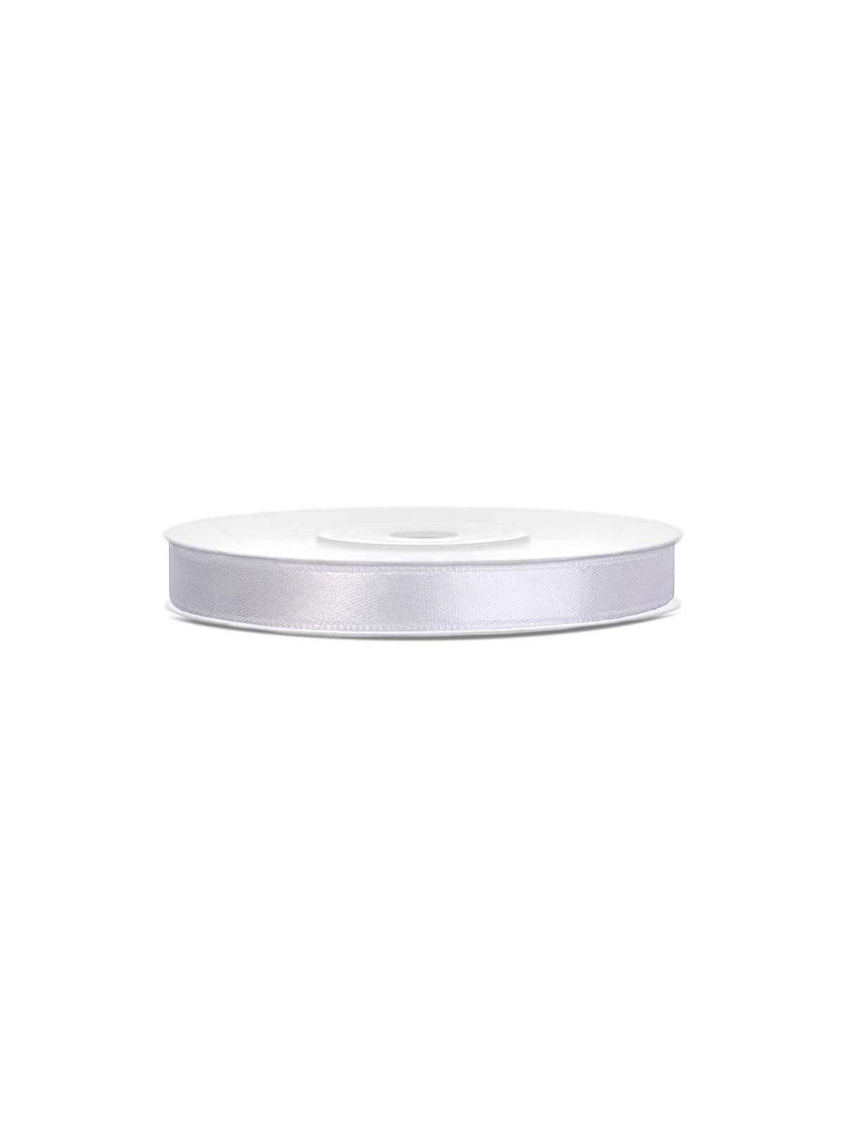 Satin ribbon - white - 25m/ 6mm