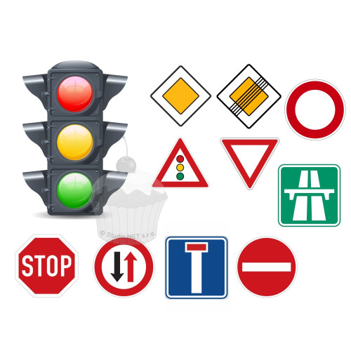 Edible paper "Traffic light + road signs" A4