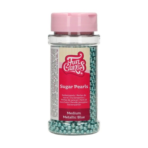 RABATT: FunCakes sugarpearls 4mm - metallic blue - 80g