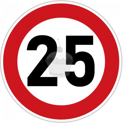 Edible paper "25th Birthday" ban sign A4