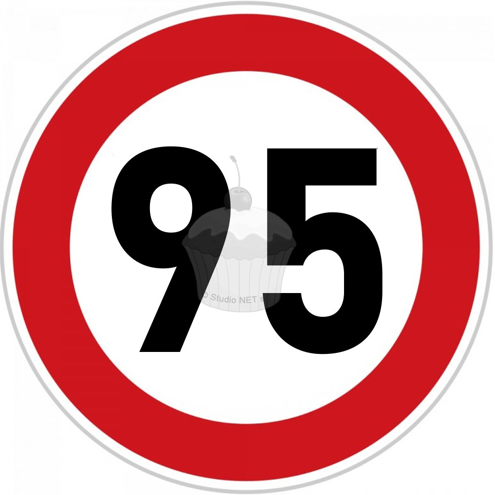 Edible paper "95th Birthday" ban sign A4