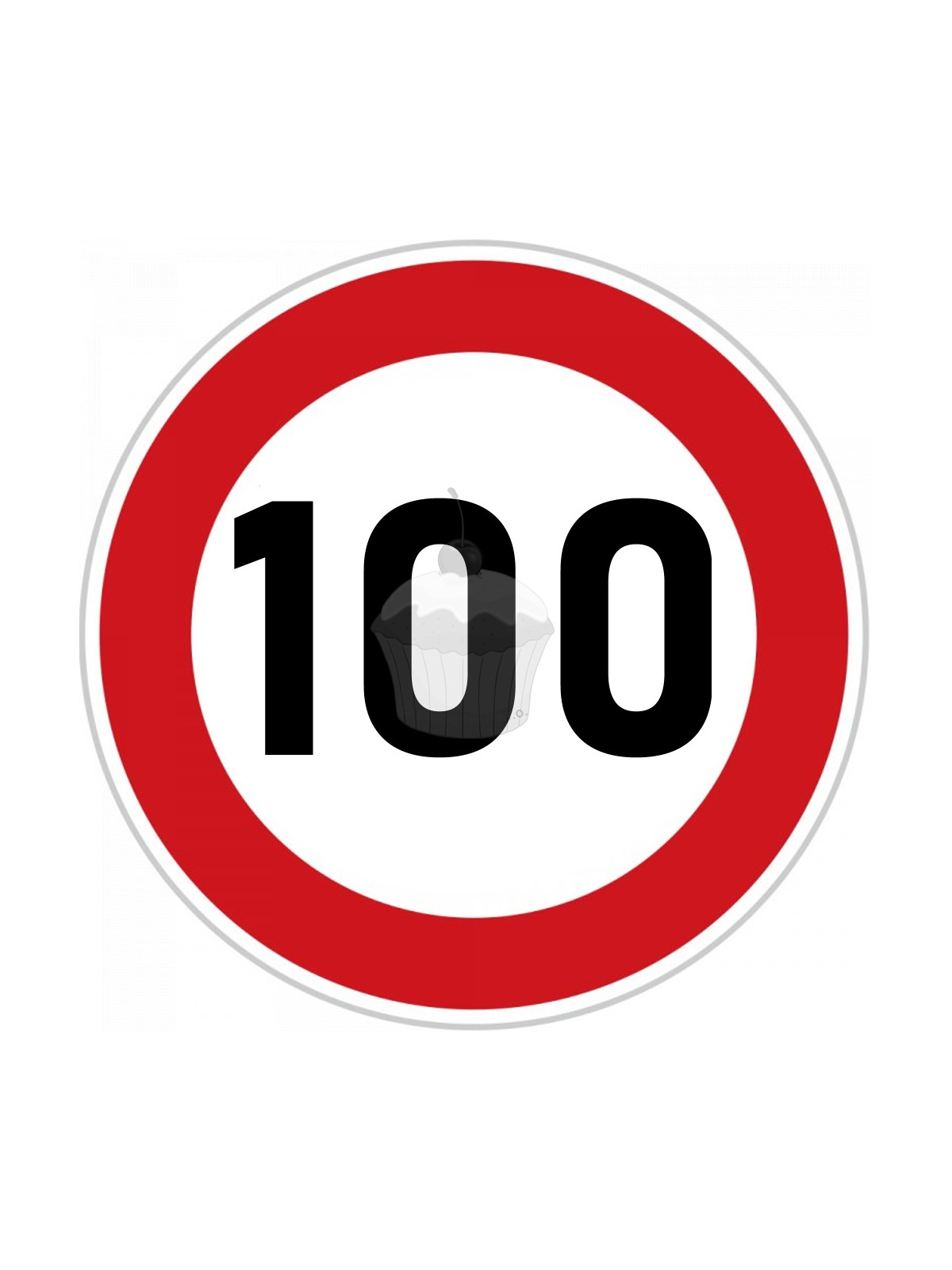 Edible paper "100th Birthday" ban sign A4