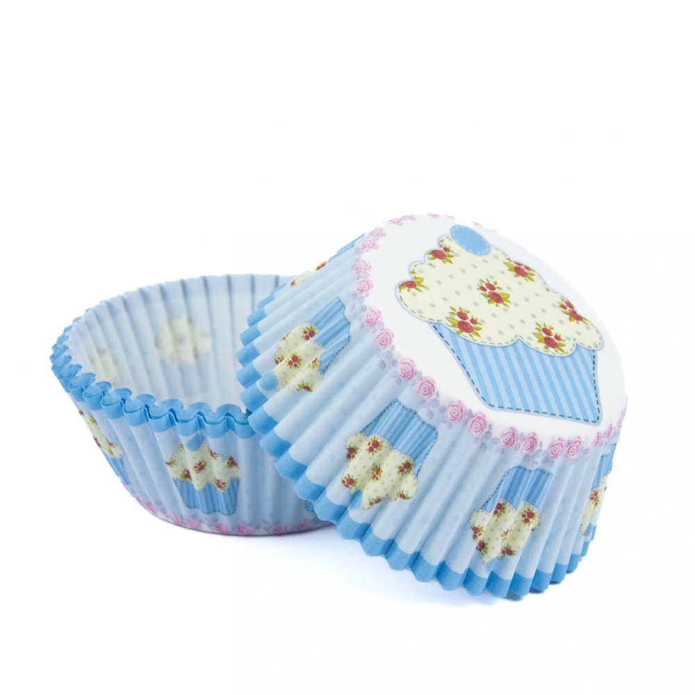 Baking Cups - blauer Muffin - 50 Stk