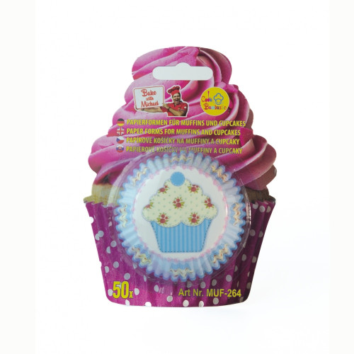 Baking Cups - blauer Muffin - 50 Stk