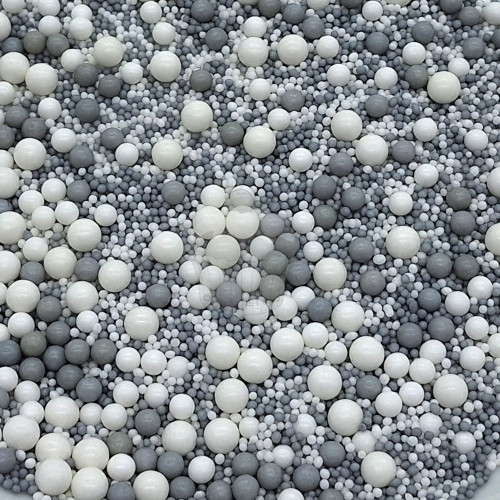 Sugar pearls - gray / white - 50g