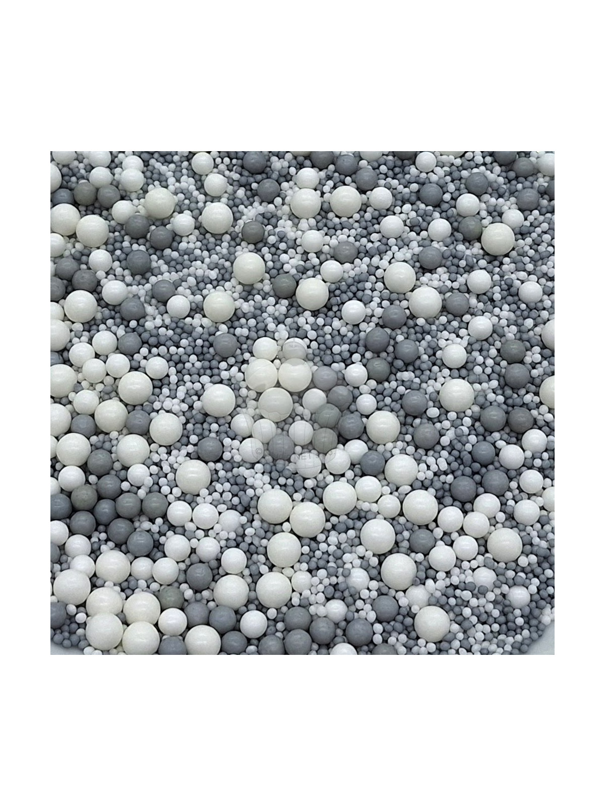 Sugar beads - gray / white - 50g