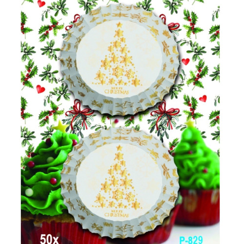 Baking Cups MINI  - Christmas flakes - 50 pcs