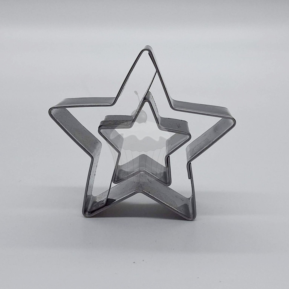 Stainless steel cutter - 5-pointed star with star center - 6cm