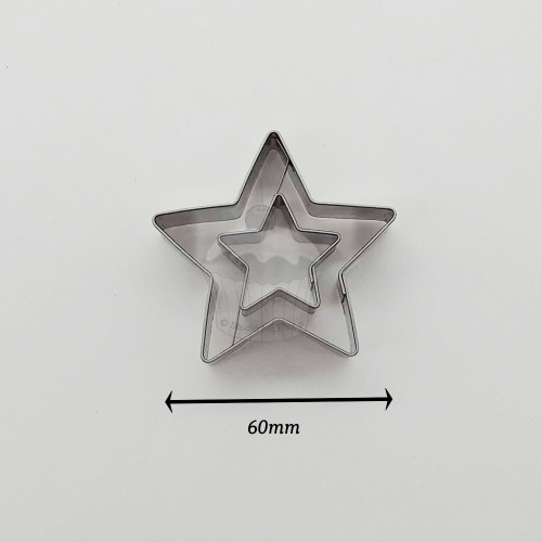 Stainless steel cutter - 5-pointed star with star center - 6cm