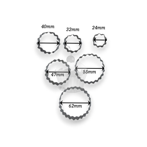 Ausstechformen/Ausstecher set -  gezahnte Räder - 5-tlg