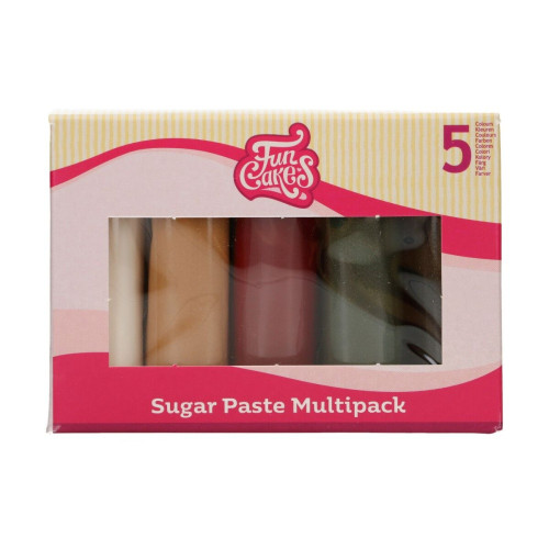 FunCakes Multipack Fondant Sparkling Palette - glitzernde Weihnachten - 5x100g