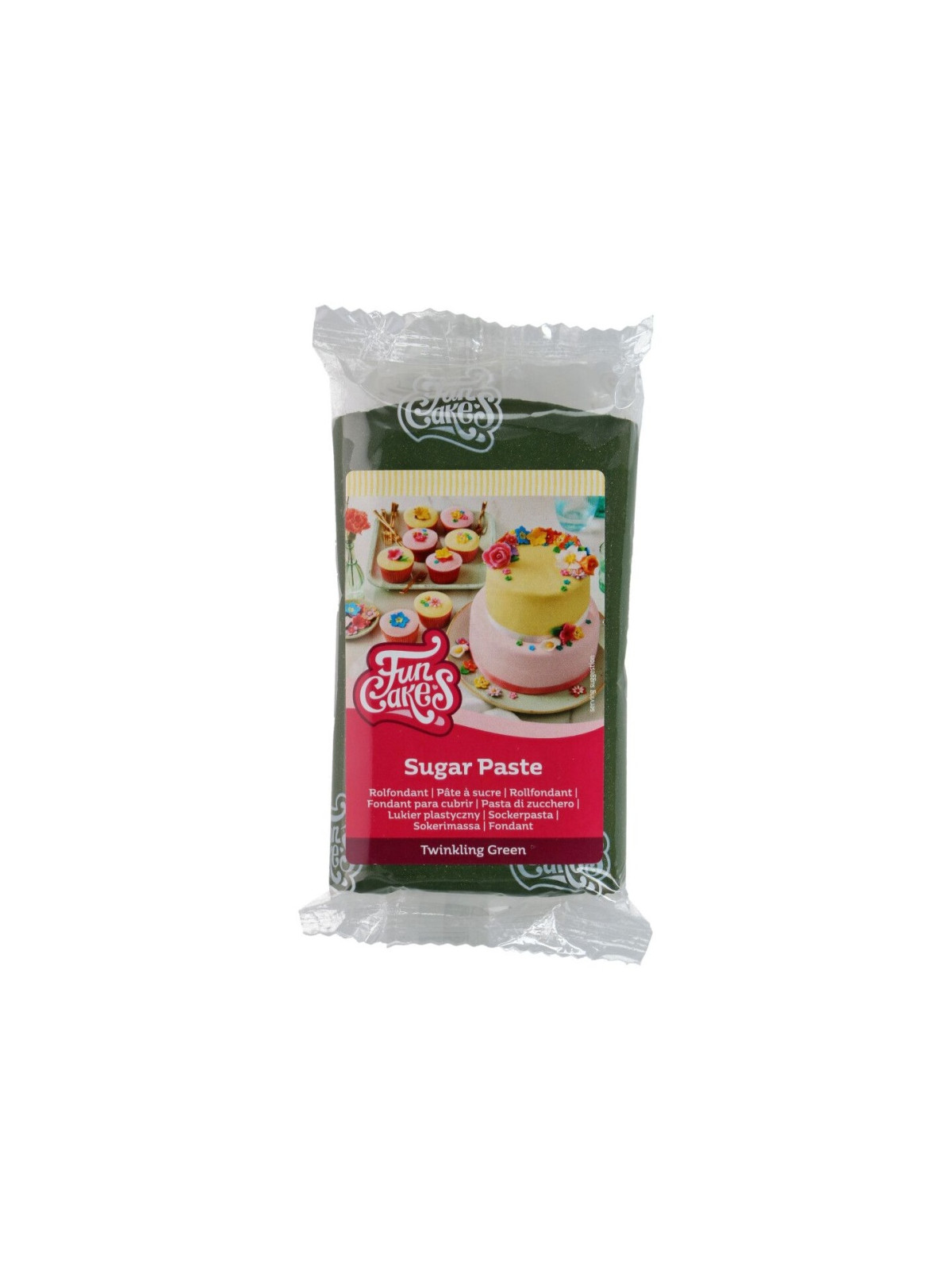 FunCakes Fondant Überzug Twinkling Green - glitzerndes Grün - 250g