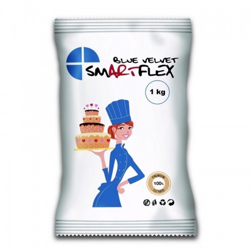 RABATT: Blau Smartflex Velvet Vanilla 1kg - Aussrollfondant und modeliert