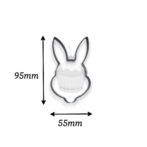 Stainless steel cookie cutter - rabbit head - 9.5cm