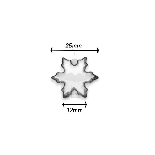 Mini-Ausstecher aus Edelstahl – Schneeflocke - 2,5 cm