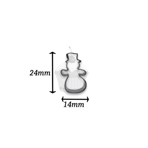 Stainless steel mini cookie cutter - snowman - 2.4cm