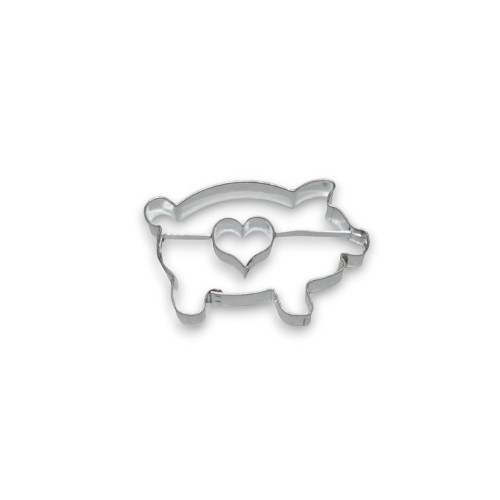 Cookie cutter - piggy + heart 6.5cm