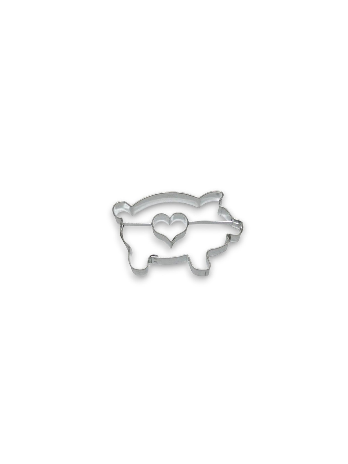 Cookie Cutter - piggy bank + heart - 6.5cm