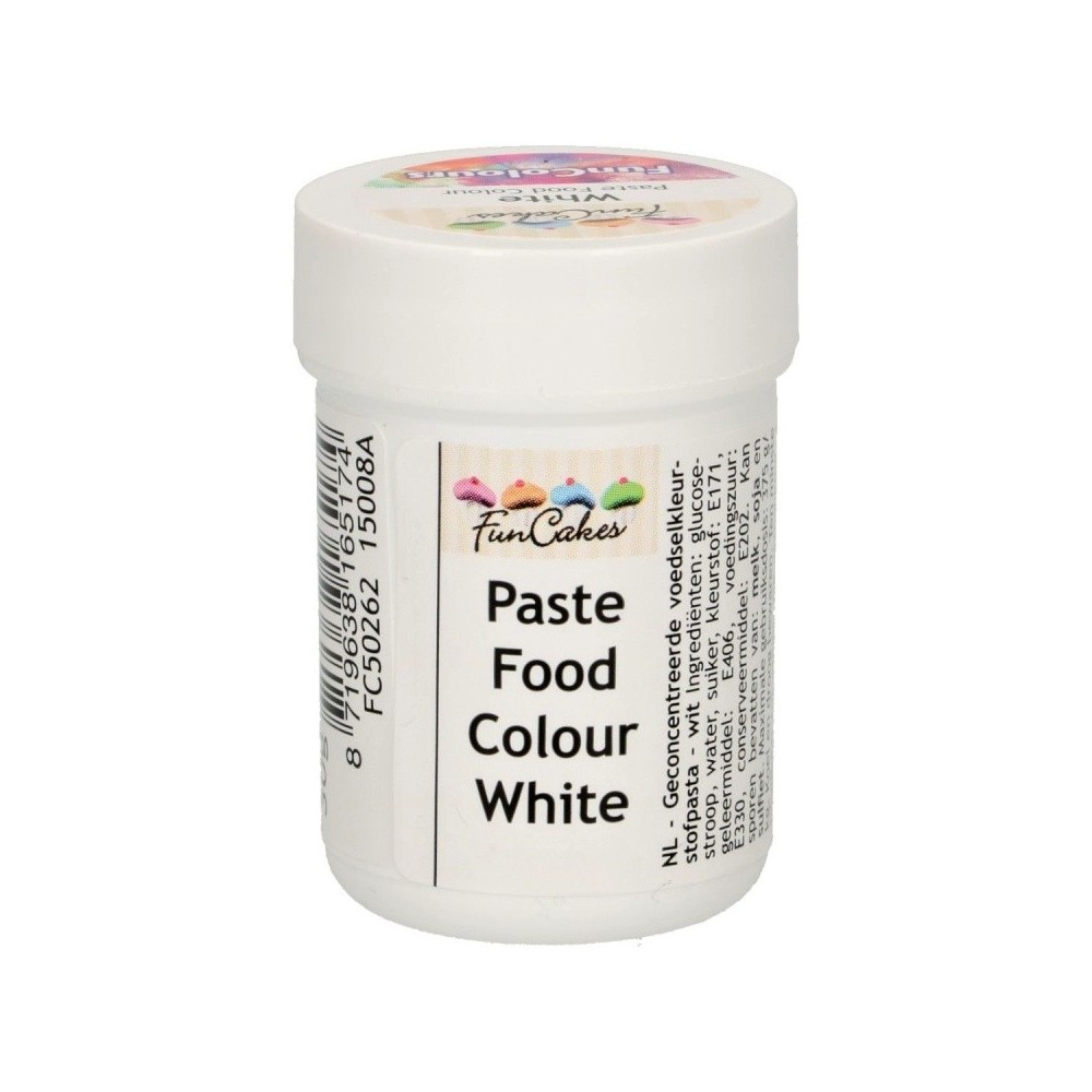 DISCOUNT: FunColours paste food colour - white snow - cup 30g