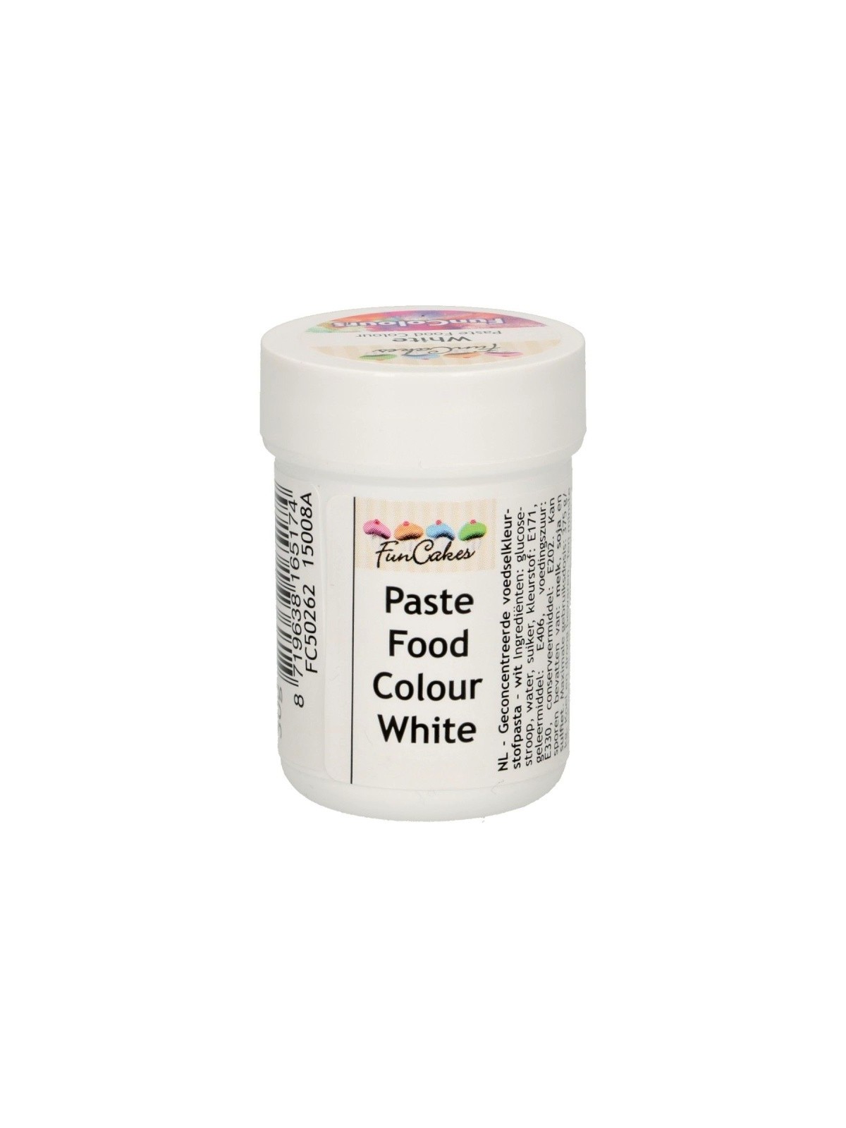 DISCOUNT: FunColours paste food colour - white snow - cup 30g