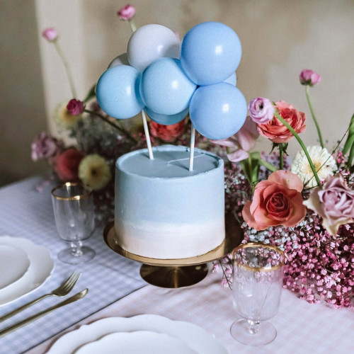 PartyDeco - Cake Topper - Blue Balloons