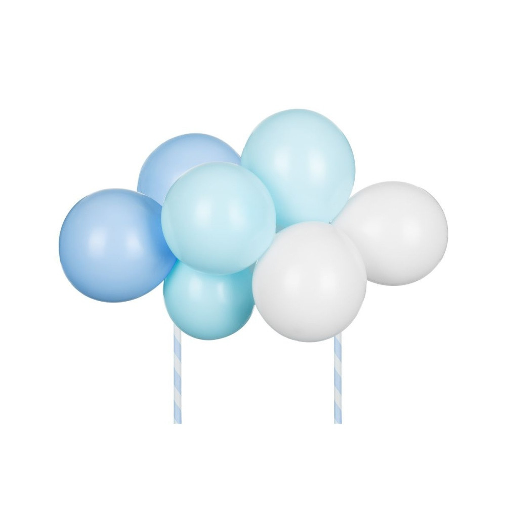 PartyDeco - Tortenaufsatz - blaue Luftballons