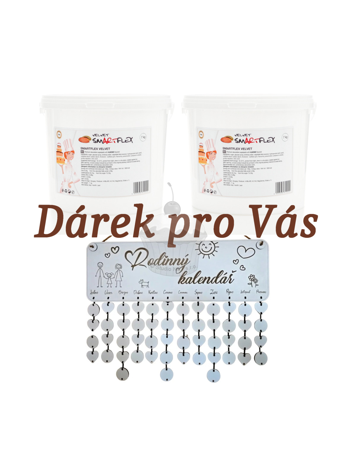 2 x Smartflex Velvet Mandel 7kg + Holz Familienkalender