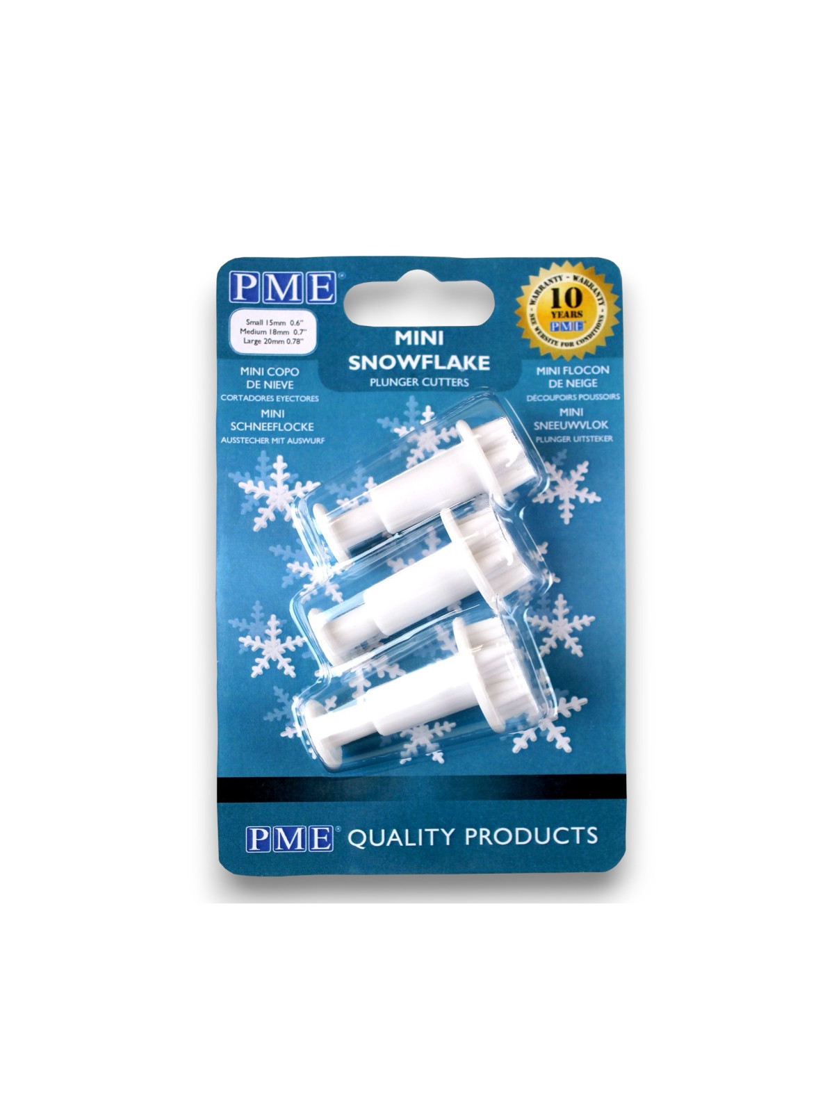PME Snowflake Plunger Cutters - mini snowflake plunger cutters - 3 pcs