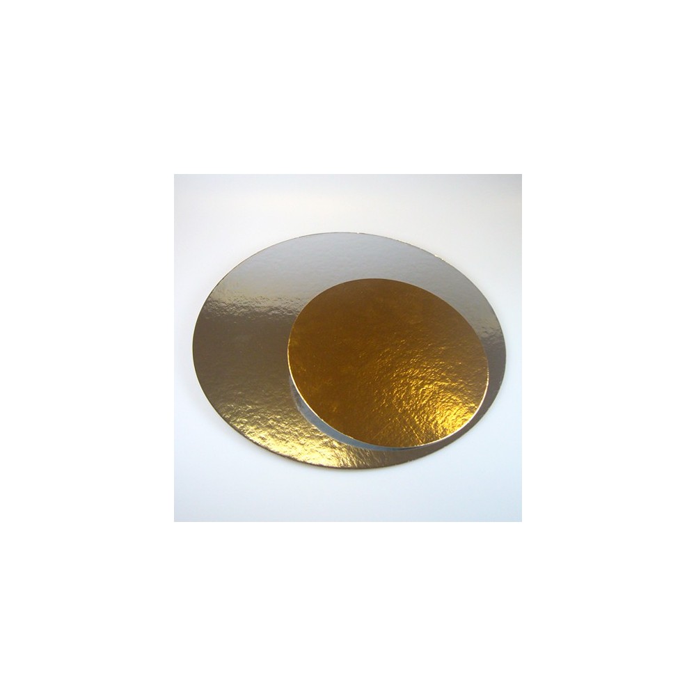 Round cake board gold / silver 26cm