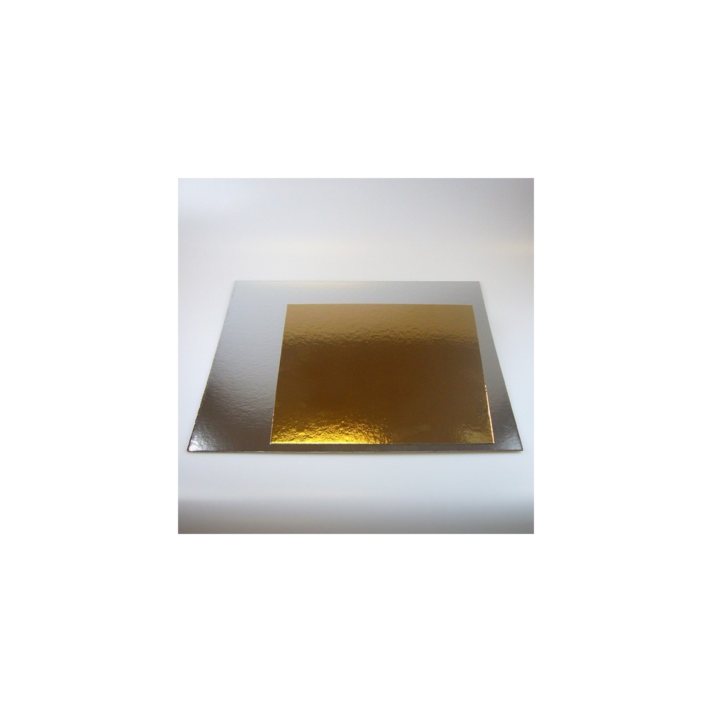 Square cake board gold/silver 20cm