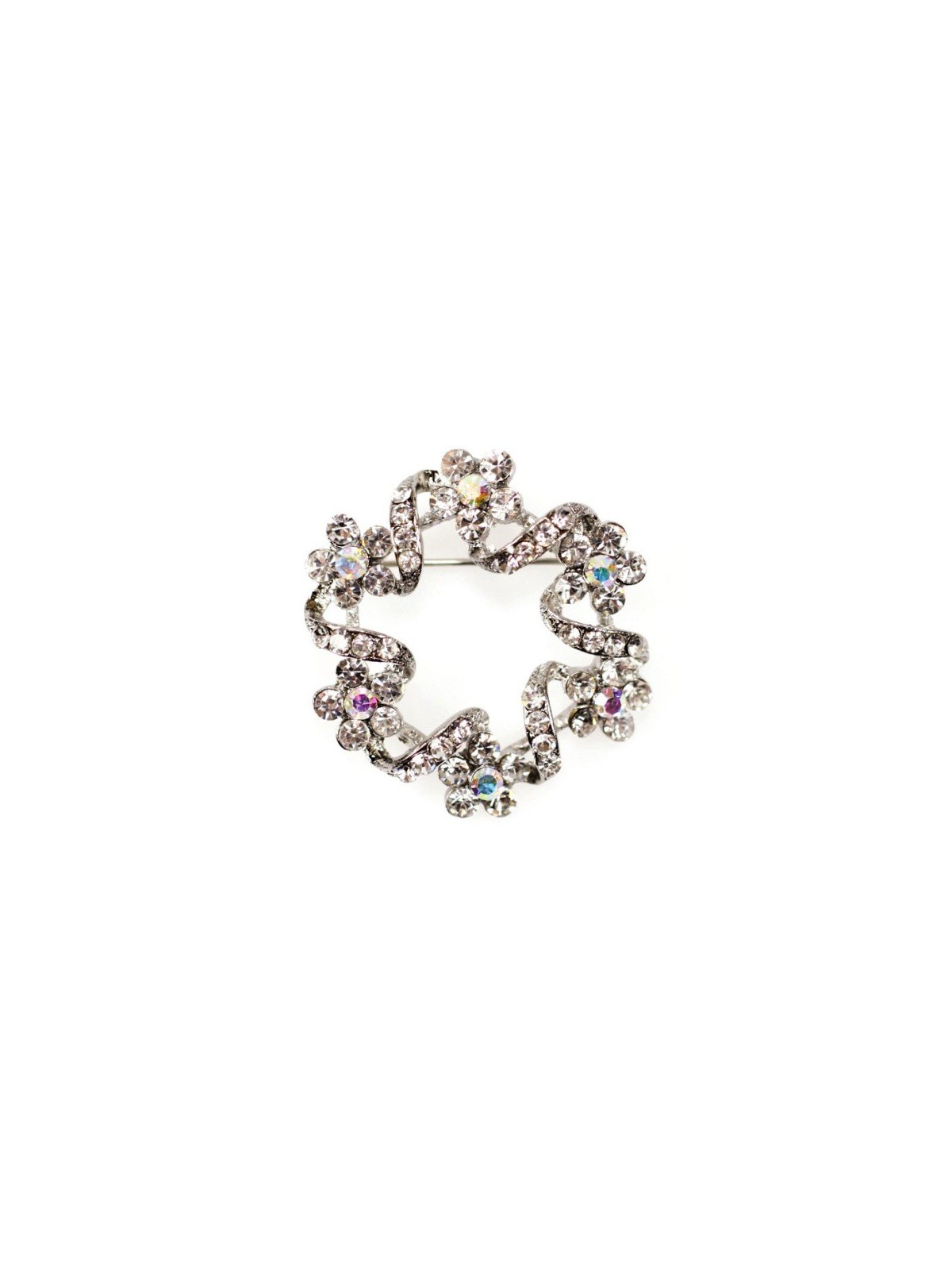 Diamond brooch - wreath - 40mm