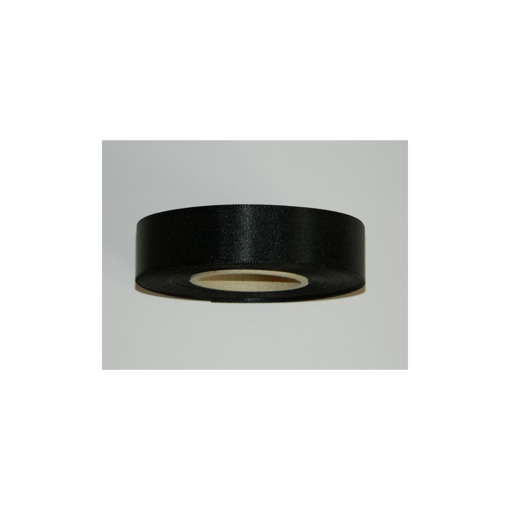 Satin ribbon - black 20m / 24 mm