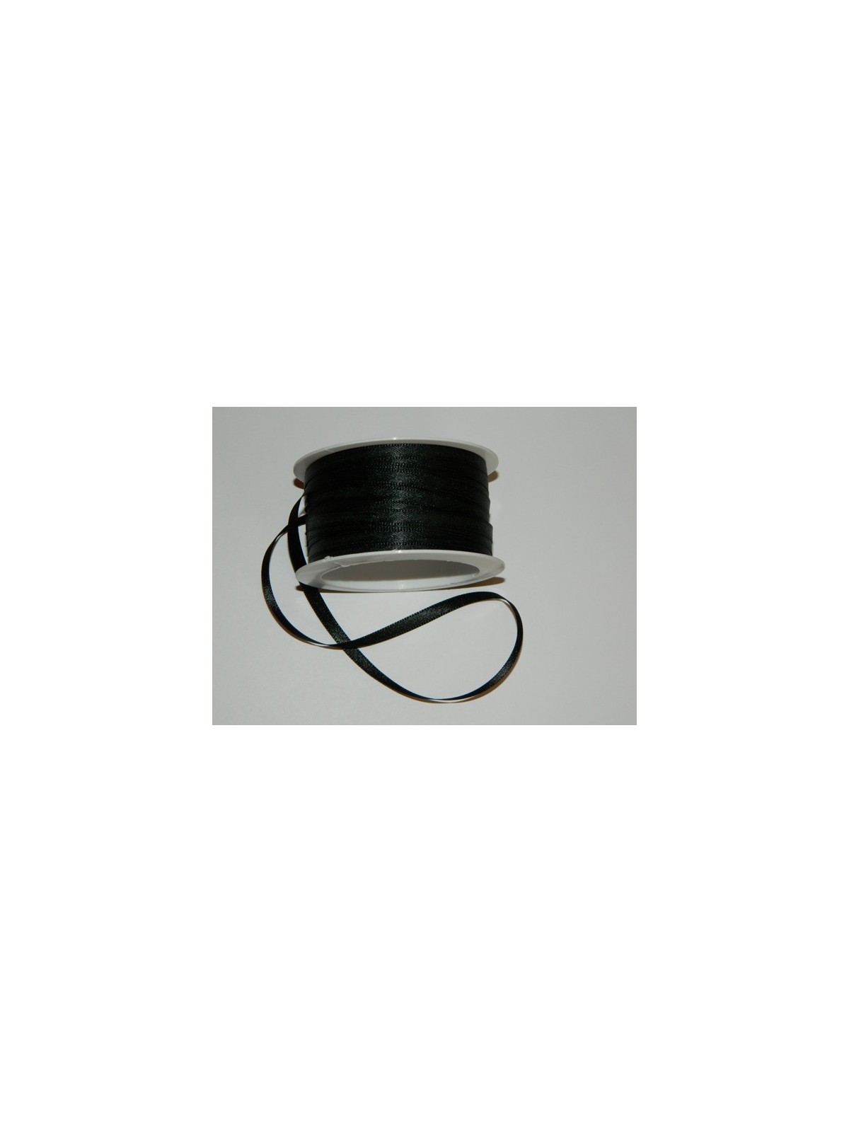 Satin ribbon - black 20m / 5 mm