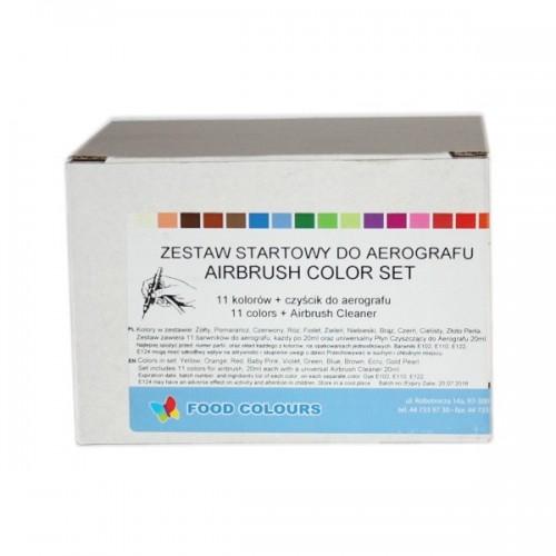 Set of airbrush colors and cleaner Food Colors (12 pcs)