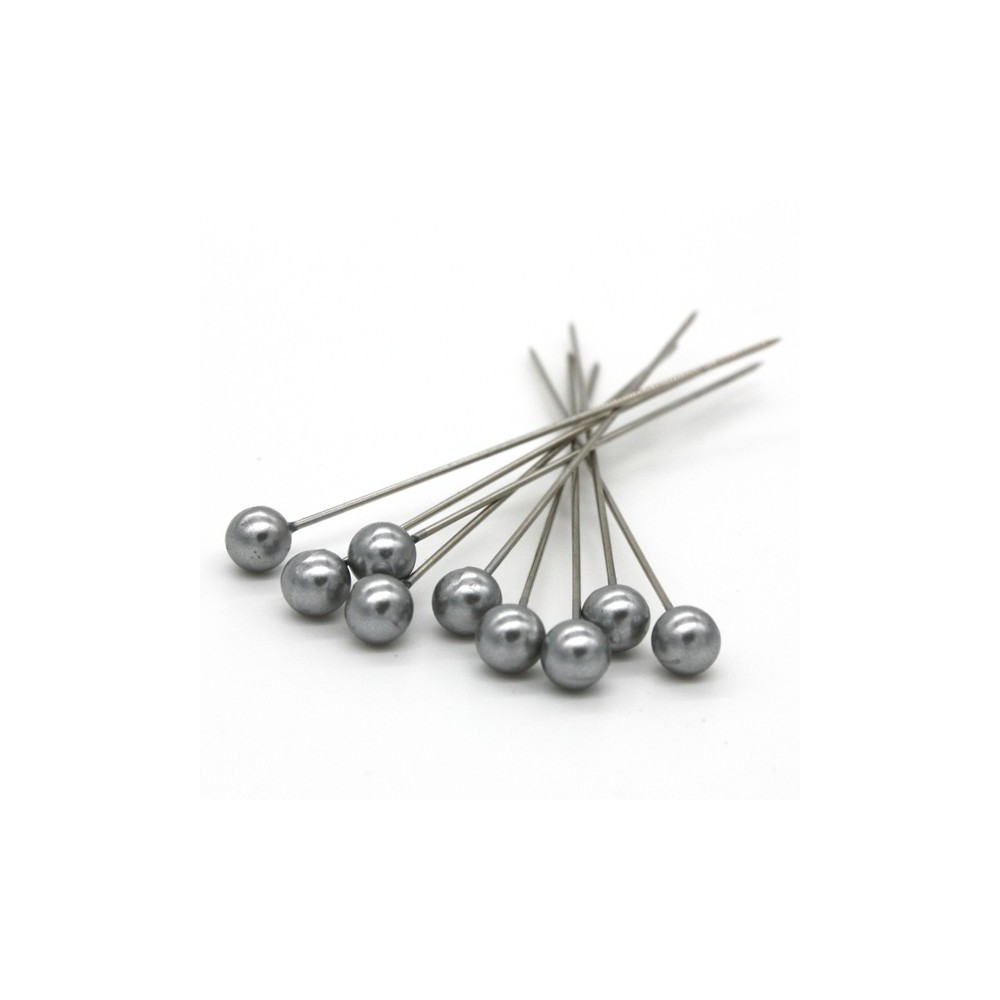 Dekorative pins - Silver Perle - 65mm/9stück