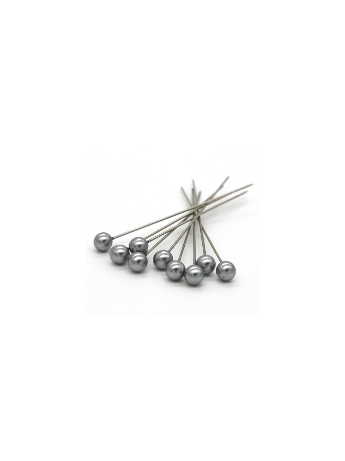 Dekorative pins - Silver Perle - 65mm/9stück