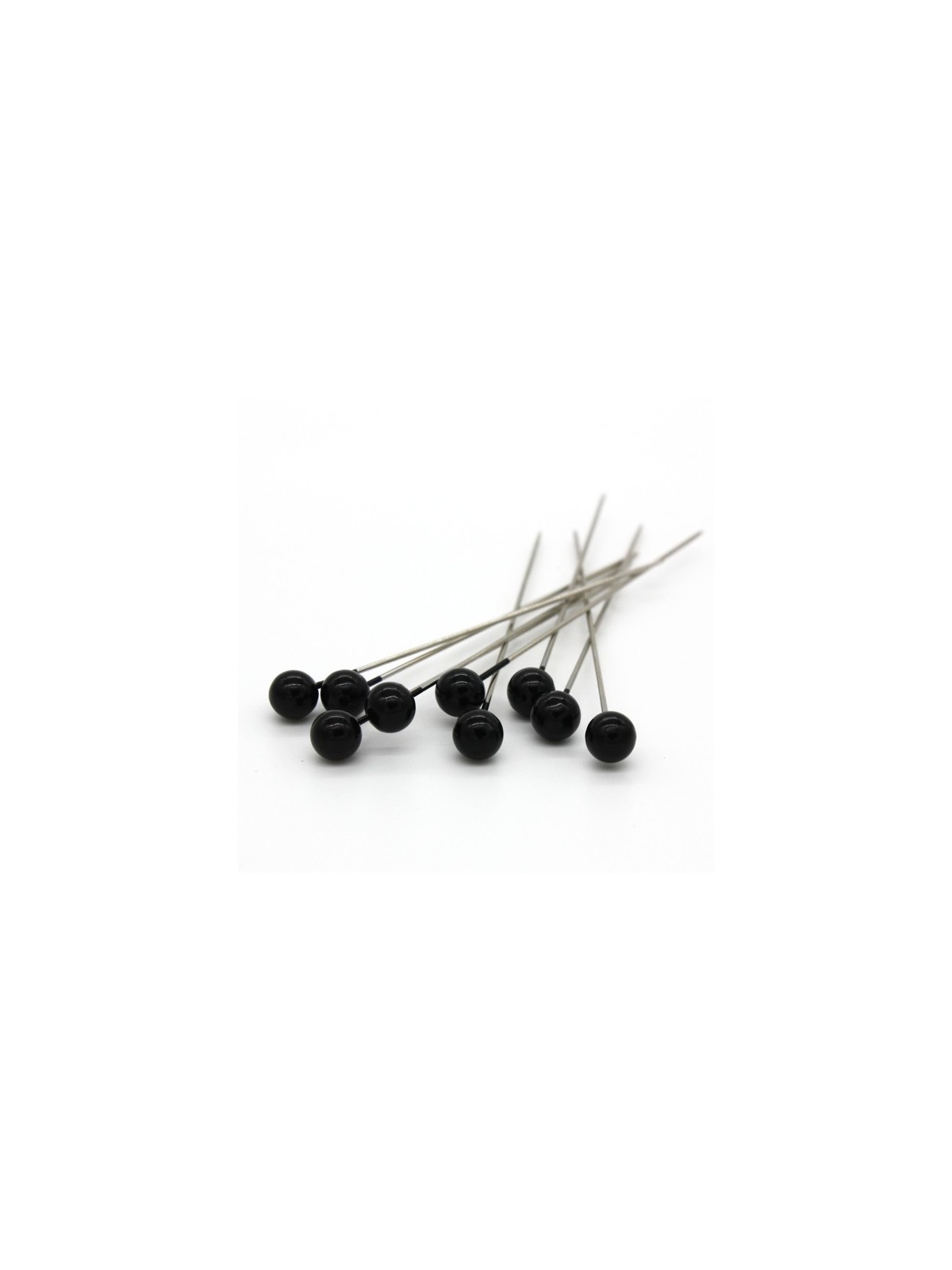 Dekorative pins - schwarz Perle - 65mm/9stück