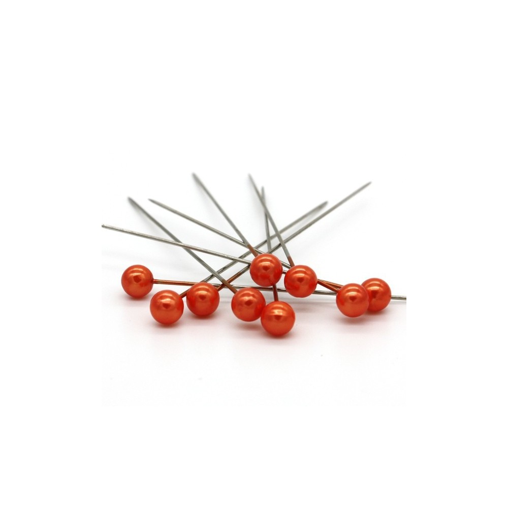 Dekorative pins - orange Perle - 65mm/9stück